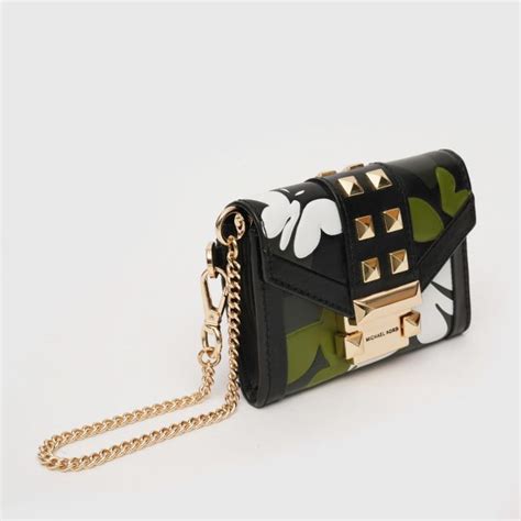 Whitney Small Butterfly Camo Leather Chain Wallet.